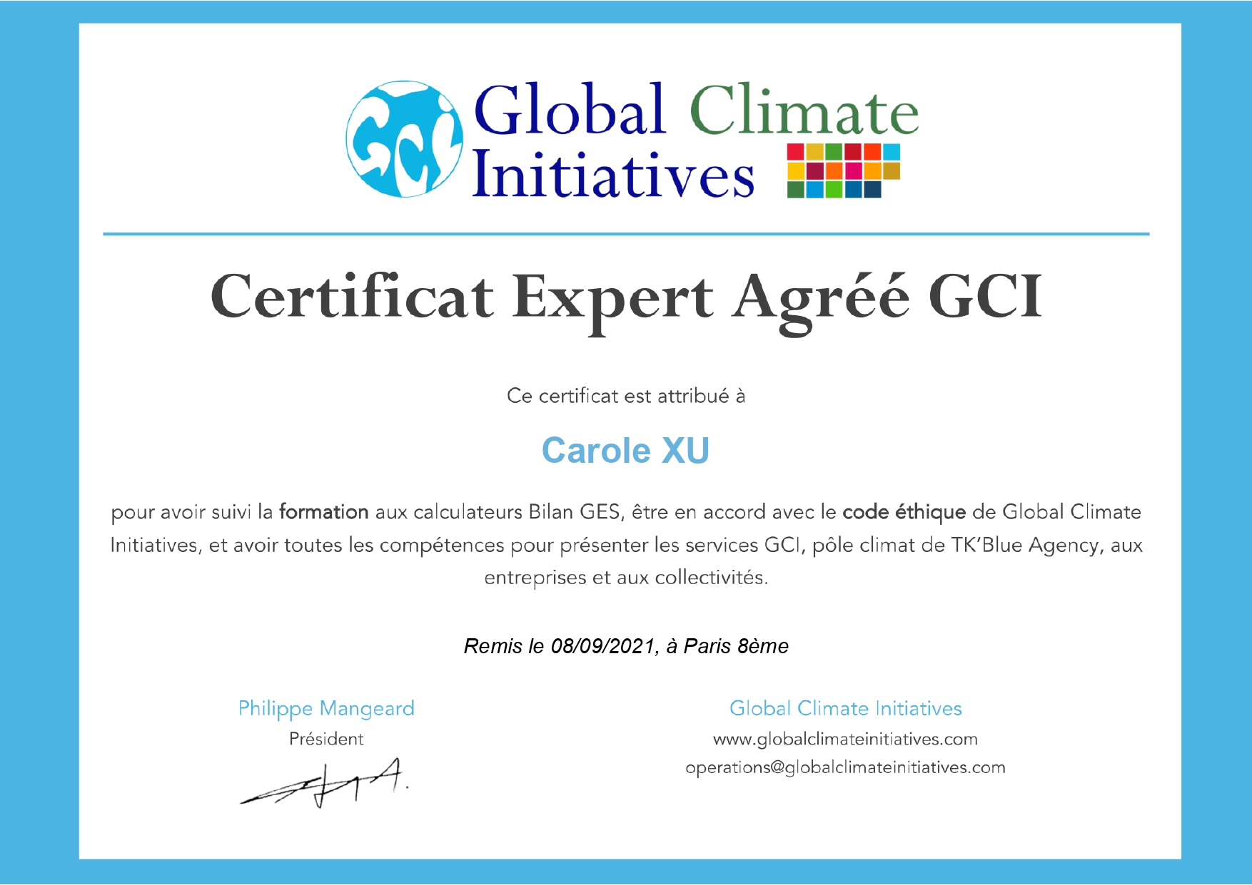 certificat expert agréé GCI